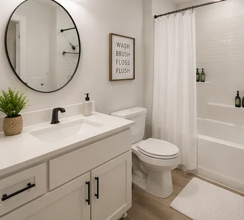 A clean, bright bathroom